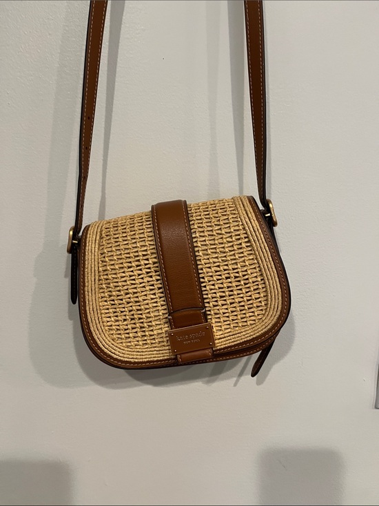 kate spade Handbags - kate spade Woven Saddle Crossbody in Tan and Cream